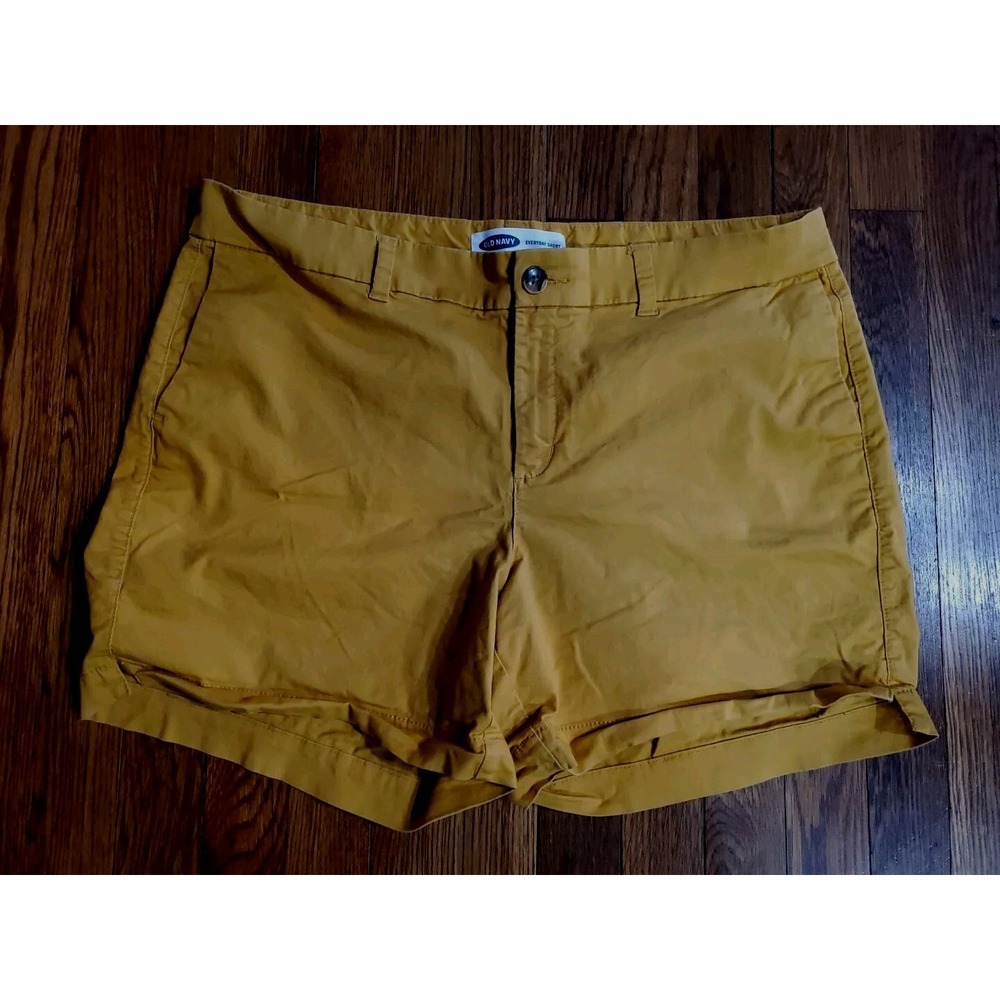 Old Navy Everyday Short Mustard Chino Shorts Sz 14 yellow walking Stretch 5"